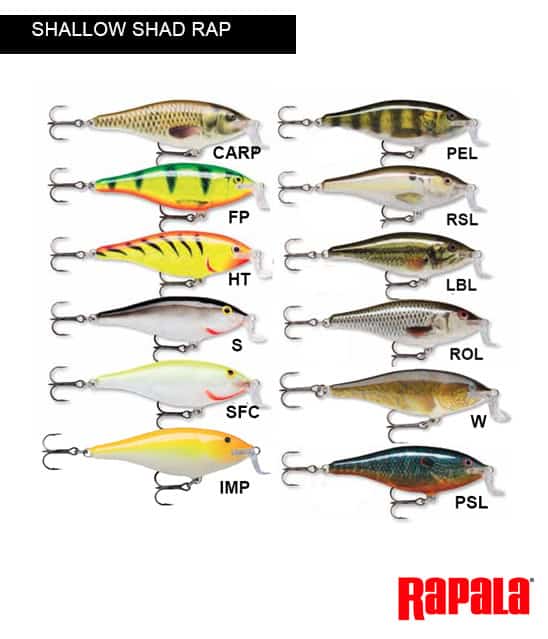 Rapala Shallow Shad Rap SSR9 Fishing Lure - 3.5" Wounded Minnow Action